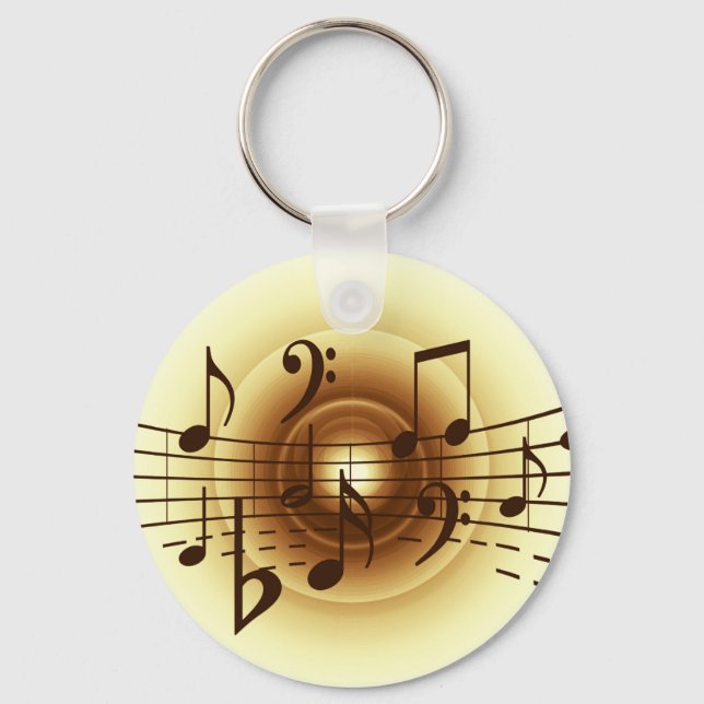 Music notes illustration keychain (Front)