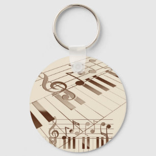 Music notes illustration keychain