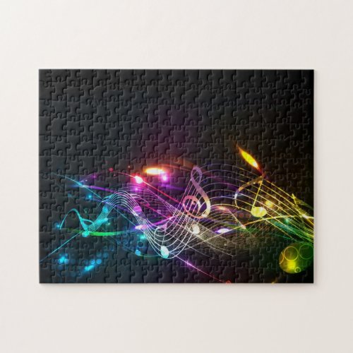 Music Notes in Color for Music_lovers Designer Jigsaw Puzzle