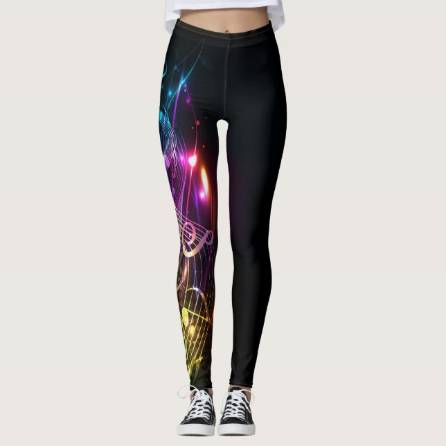 Music Notes in Color for Music-lovers Leggings (Front)