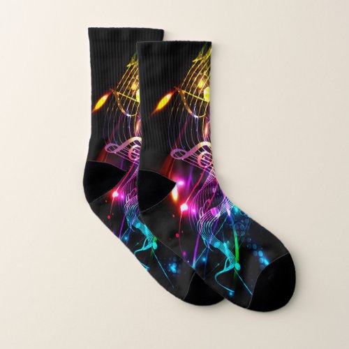 Music Notes in Color for Music_lovers Socks