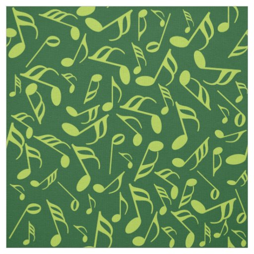 Music Notes in Green Fabric
