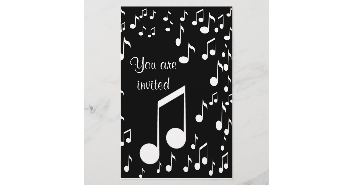 Music Notes Invitations_ Stationery Zazzle