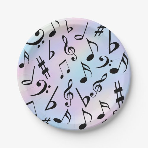 Music Notes Iridescent Party Plates