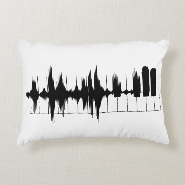 Music notes. Keyboard, piano keys. Accent Pillow (Front)