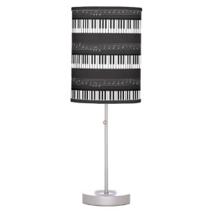 Music Notes Keyboard Piano Keys Black White Table Lamp