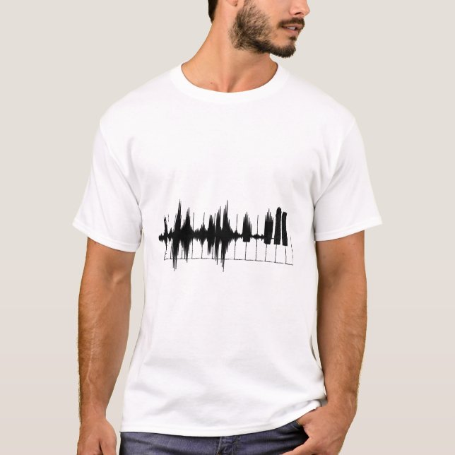 Music notes. Keyboard, piano keys. T-Shirt (Front)