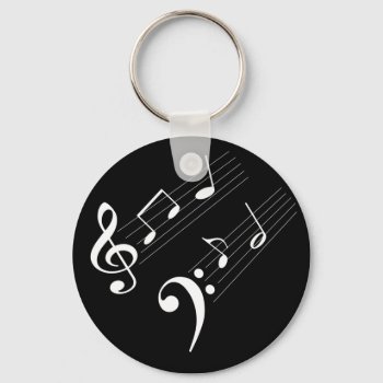 Music Notes Keychain by Puzzled_Cellist at Zazzle
