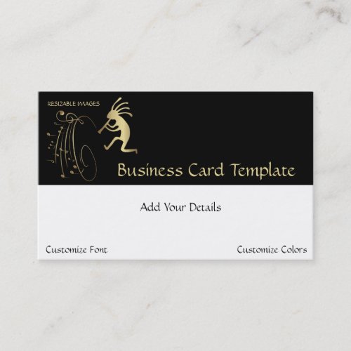 Music Notes Kokopelli Logo Business Card