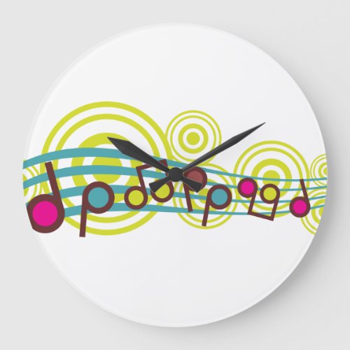 Music Notes Large Clock