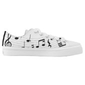 Music Notes Low Top Sneakers Shoes (Left Shoe Inside)