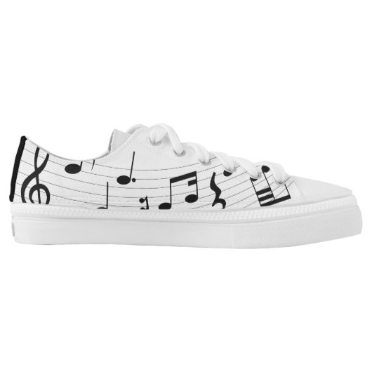 Music Notes Low Top Sneakers Shoes (Left Shoe Inside)