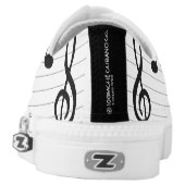 Music Notes Low Top Sneakers Shoes (Left Shoe Back)