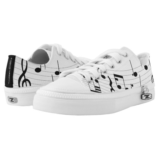 Music Notes Low Top Sneakers Shoes (Pair)