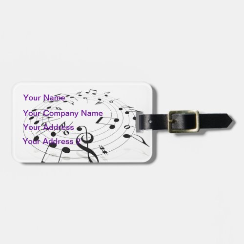 Music Notes Luggage Tag