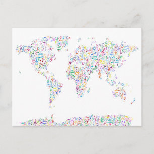 Music Notes Map of the World