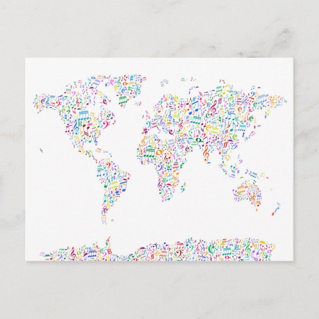 Music Notes Map of the World (Front)