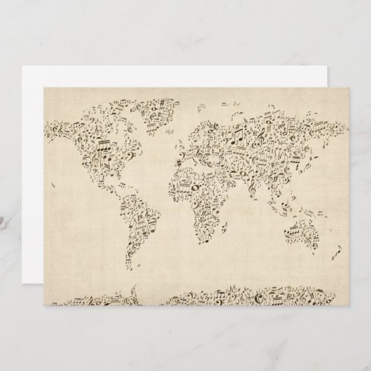 Music Notes Map of the World (Front/Back)