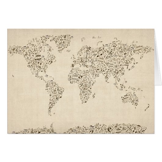 Music Notes Map of the World (Front Horizontal)