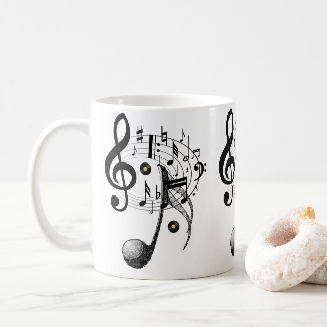 Music Notes Mug (With Donut)