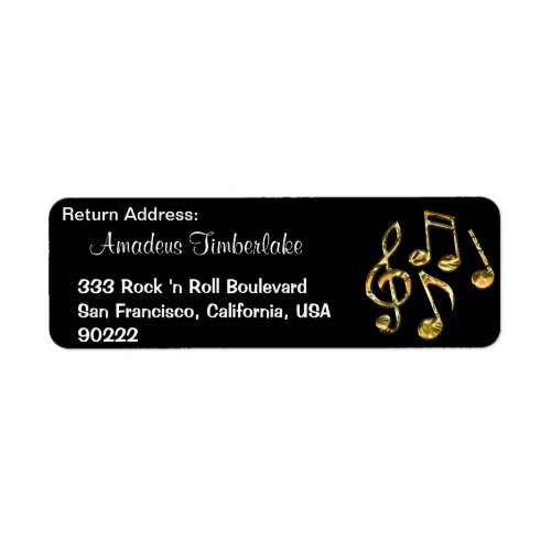 Music Notes Music Lovers Return Address Labels