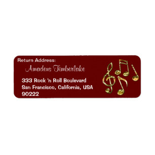 Music Notes Music Lovers Return Address Labels