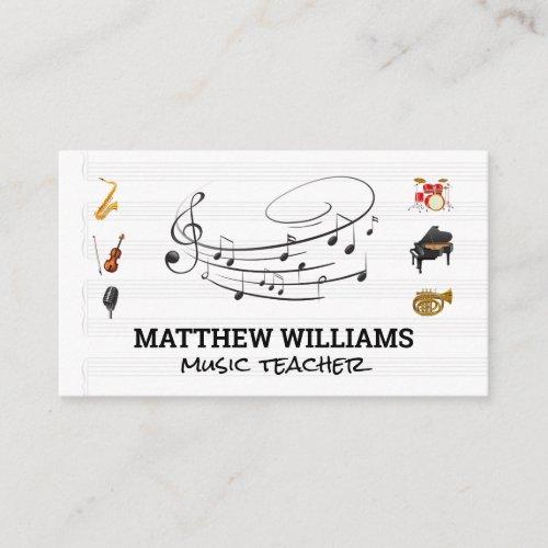  Music Notes  Music Sheet  Instruments Business Card