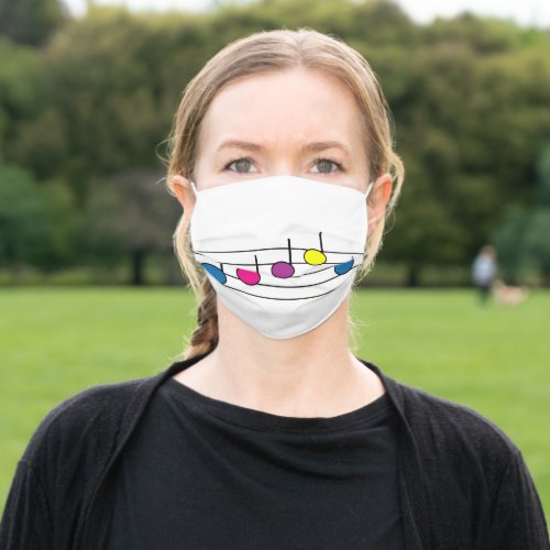 Music Notes Musical Colorful Adult Cloth Face Mask