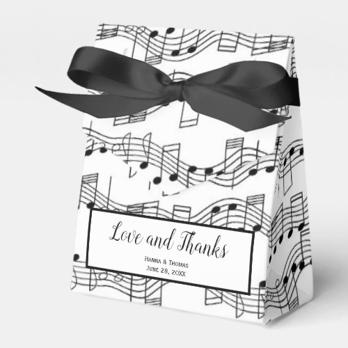 Music Notes Musical Love and Thanks Wedding Favor  Favor Boxes