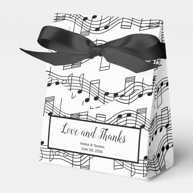 Music Notes Musical Love and Thanks Wedding Favor  Favor Boxes (Front Side)