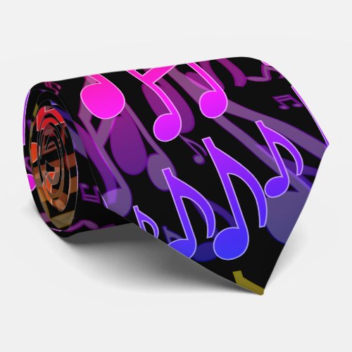 Music Notes Musical Pattern Fun Bright Colors Neck Tie