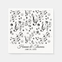 Music Notes Musical Wedding Napkins