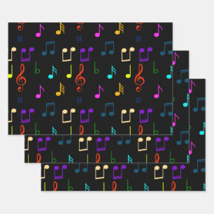 Music Notes Musician Gifts Musical Note Art Lovers Wrapping Paper Sheets
