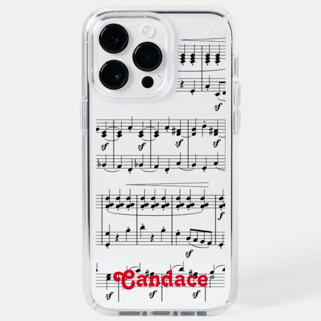Music Notes Musician Name Clear Speck iPhone Case (Front)