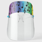 Music Notes Musician Teacher Rainbow Face Shield (Front)
