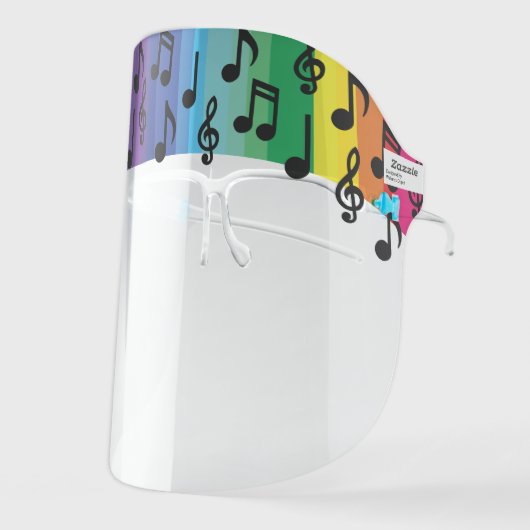 Music Notes Musician Teacher Rainbow Face Shield (Front Left)