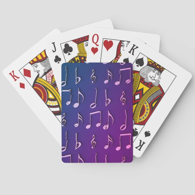 Music, Notes, Mute Poker Cards (Back)