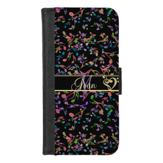 Music Notes n Clef Heart Phone Wallet Case
