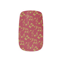 Music Notes Nail Wraps-Gold