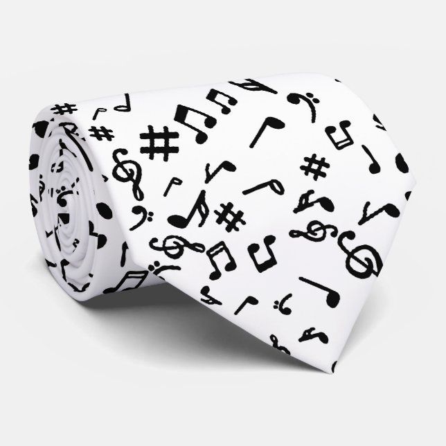 Music Notes  Neck Tie (Rolled)