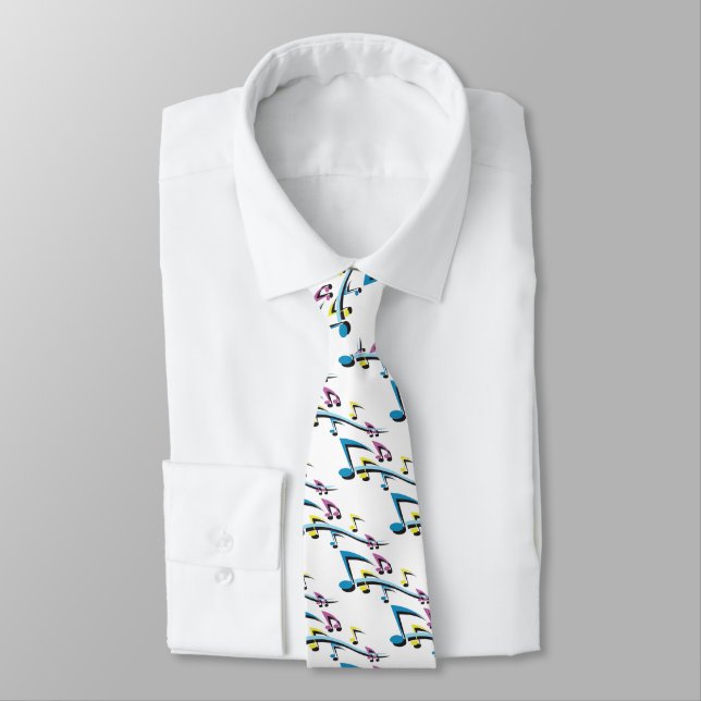 Music Notes Neck Tie (Tied)