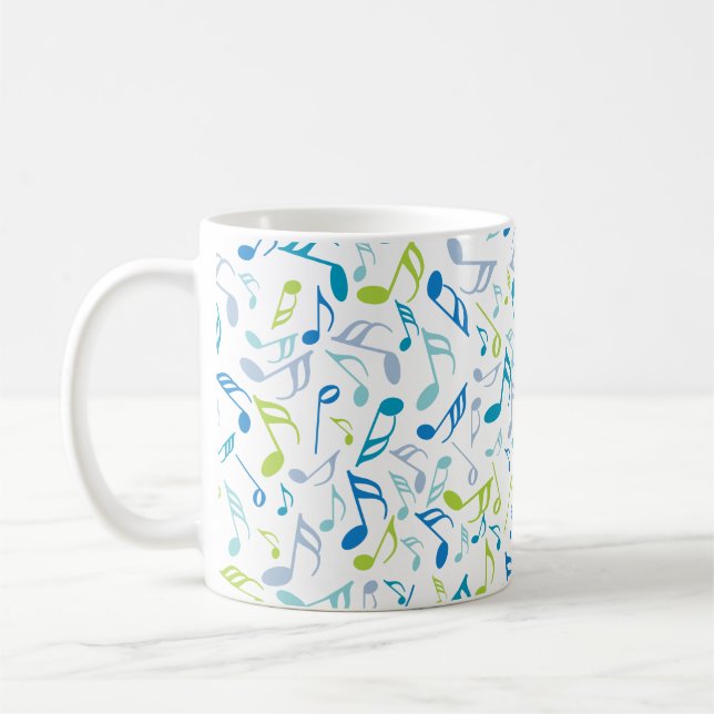 Music Notes Neck Tie Coffee Mug (Left)