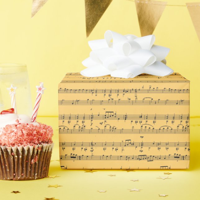 Music Notes on any background color Wrapping Paper (Birthday Party)