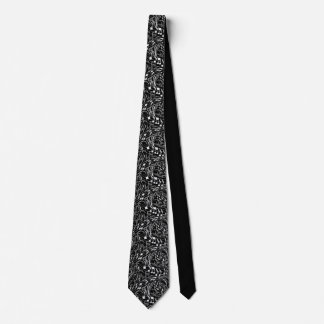 MUSIC NOTES ON BLACK NECK TIE