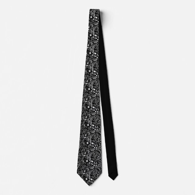 MUSIC NOTES ON BLACK NECK TIE (Front)