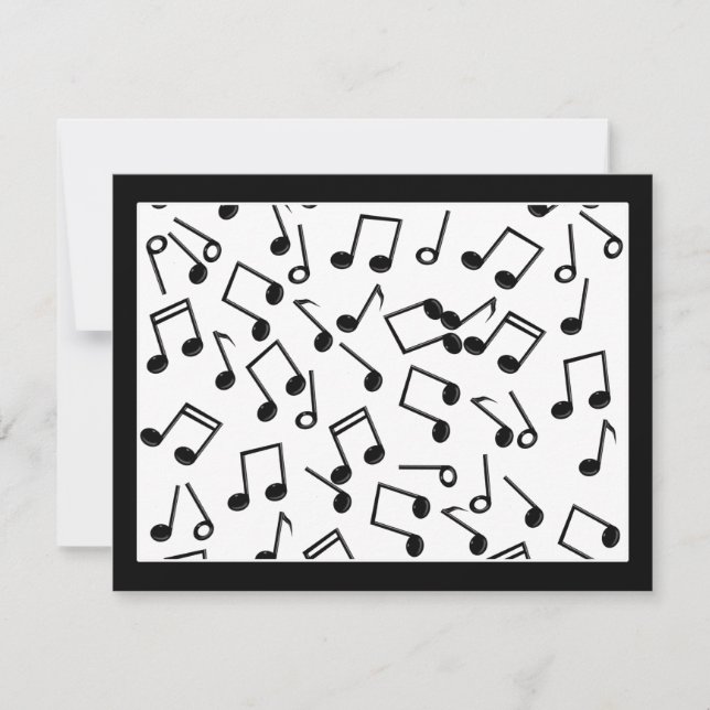 Music Notes on Blank (Add Background Color) Invitation (Front)