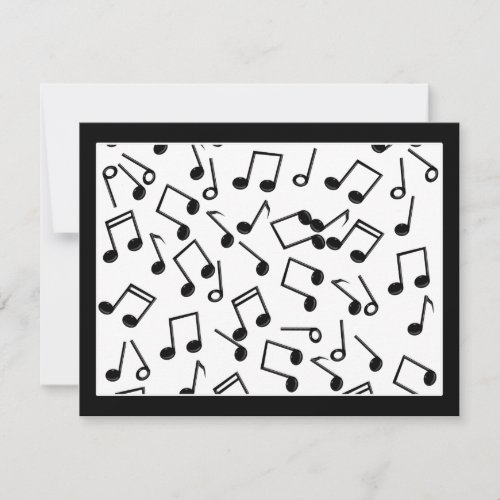 Music Notes on Blank Add Background Color Invitation