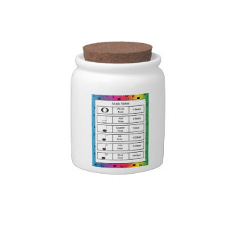 Music Notes on Rainbow Background Educational Candy Jar
