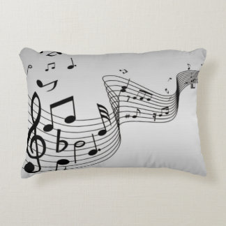 Music Notes on Silver Accent Pillow