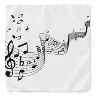 Music Notes on Silver Bandana